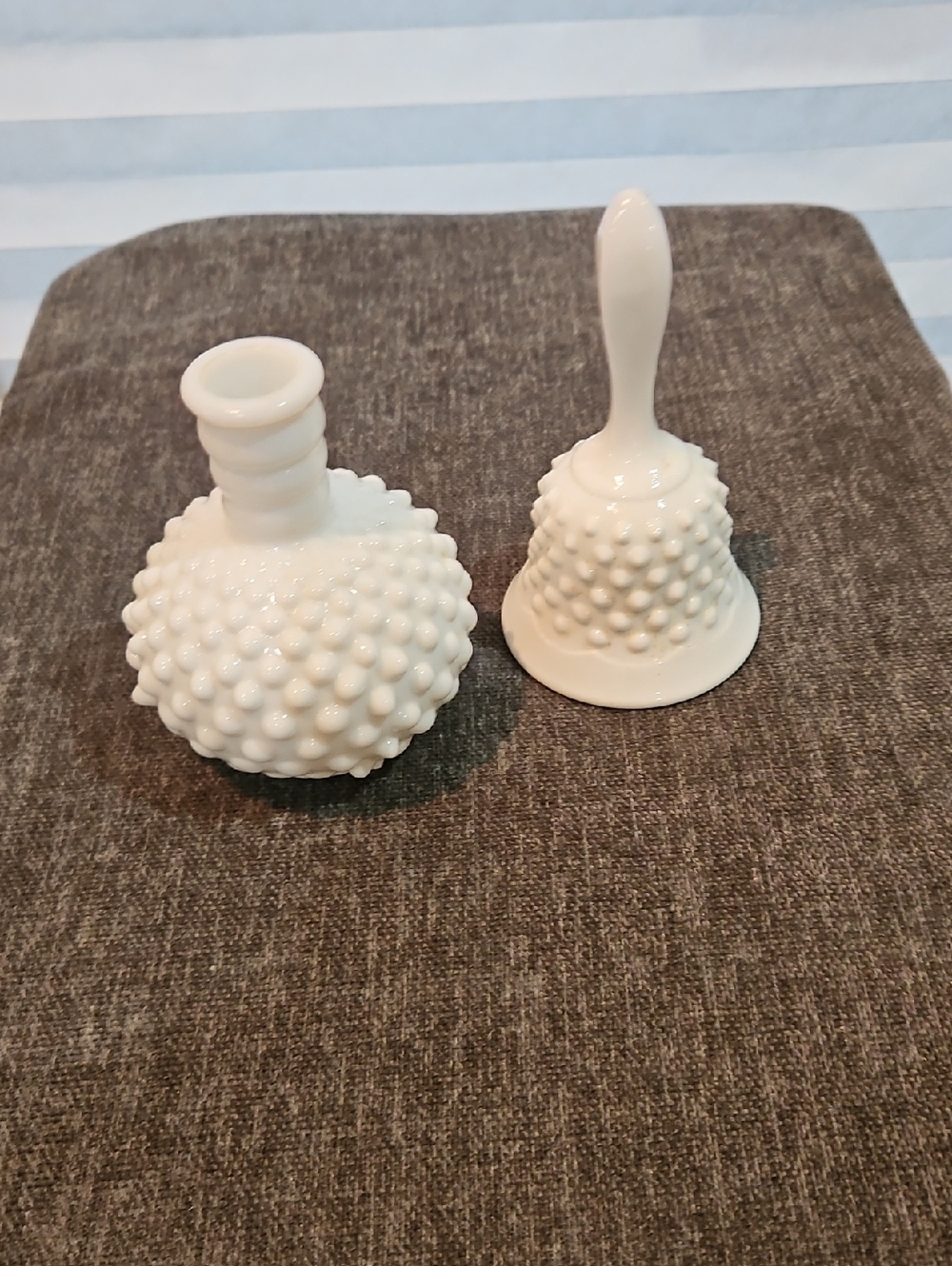 Vintage 2 Pc Hobnail Bell And Vase Fenton?